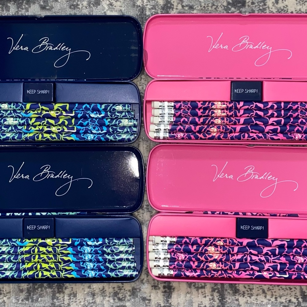 Vera Bradley Pencil Box Set with Tin